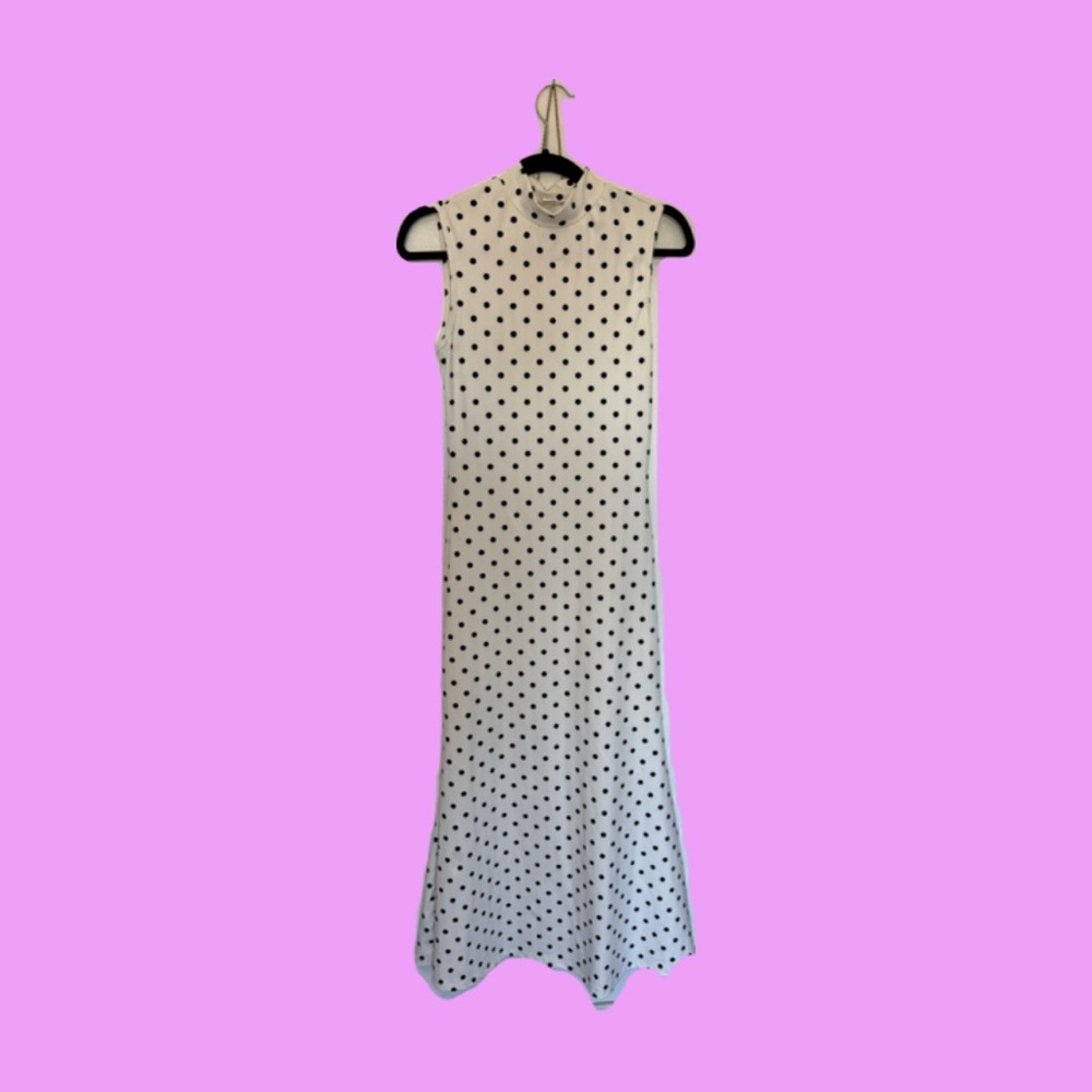 Polka Dot Sleeveless Maxi Dress